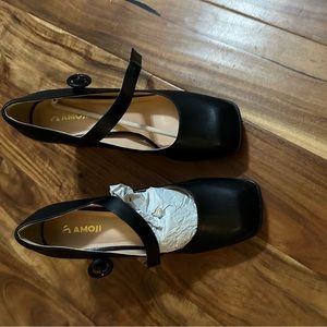 Amoji Women's 4 Inch Platform Mary Janes Shoes High Chunky Heels New